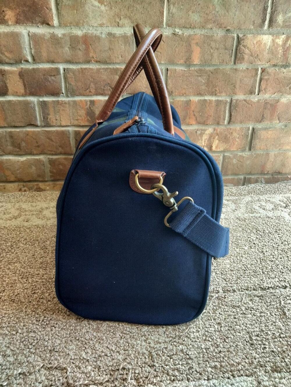 Polo Ralph Lauren Vintage Gym Bag Duffel Canvas Travel Large Pony Leather Handle - Picture 4 of 9
